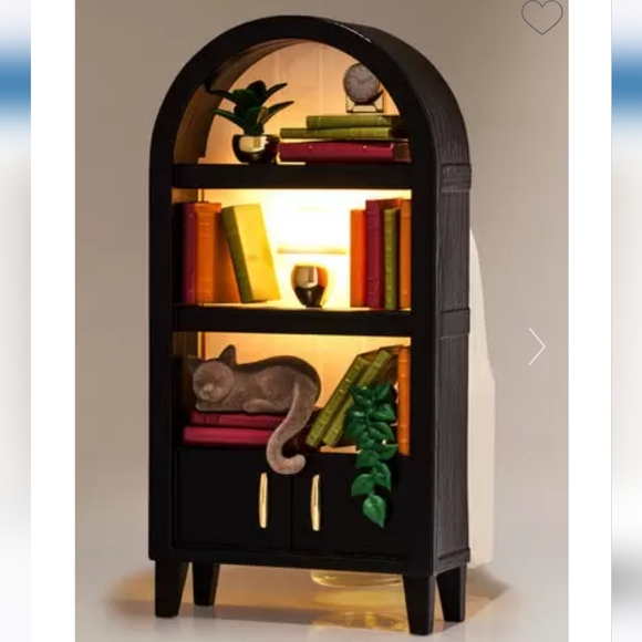 NWT Bath & Body Works Bookcase Book Reading Nook Cat Nightlight Wallflower Plug - Picture 1 of 5